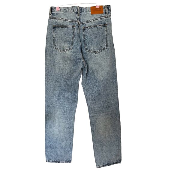 Princess Polly Acid Wash Jeans Cross Over Button Up Relaxed Leg Women's Size 8 - Picture 3 of 7